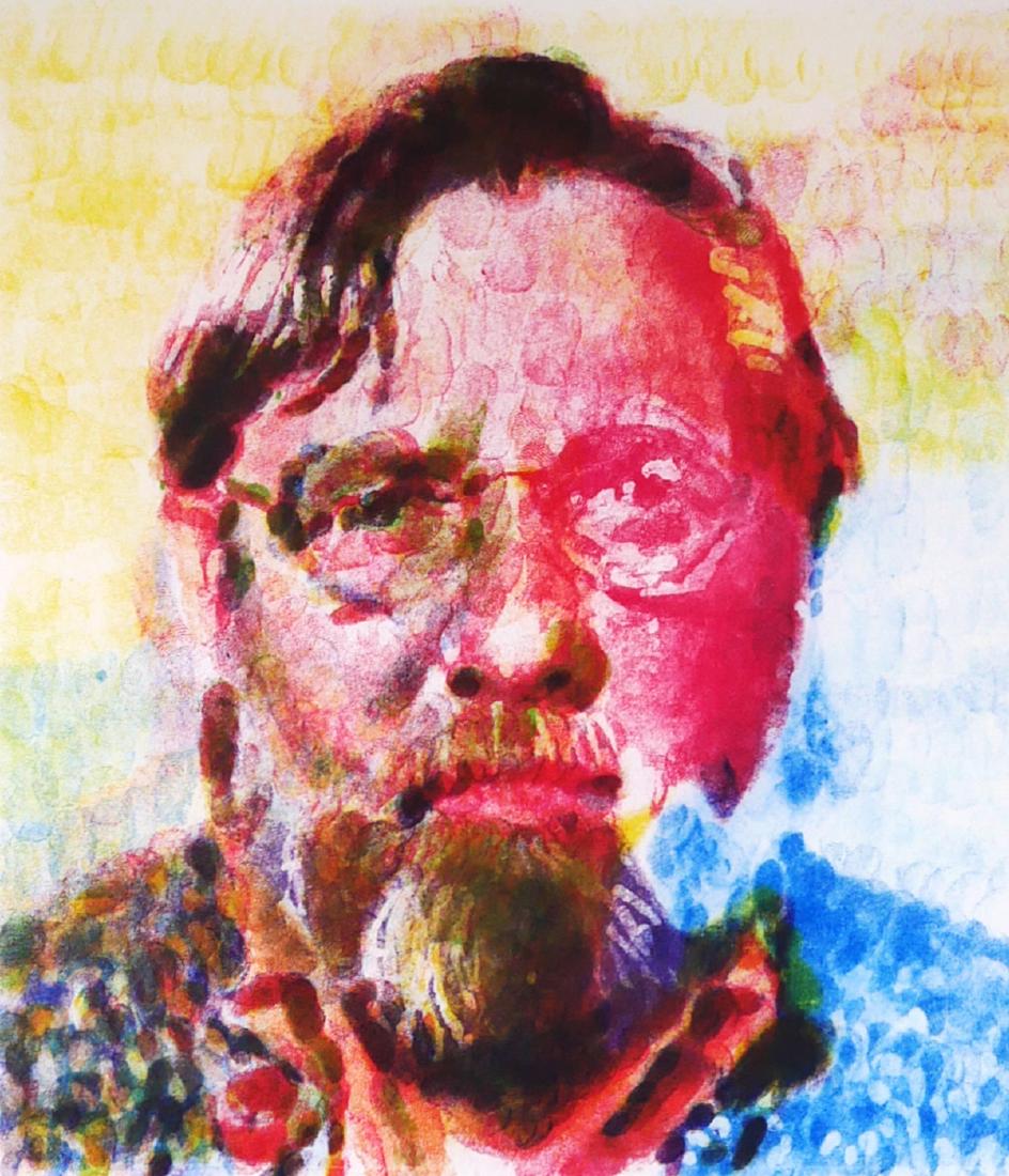 CHUCK CLOSE, Direct Color Gravure "John II": Chuck Close (American, b.1940). Color direct gravure on paper entitled, "John II". Signed in pencil lower right, dated 1991, numbered 31/40 lower left. Published by Graphicstudio, University of South