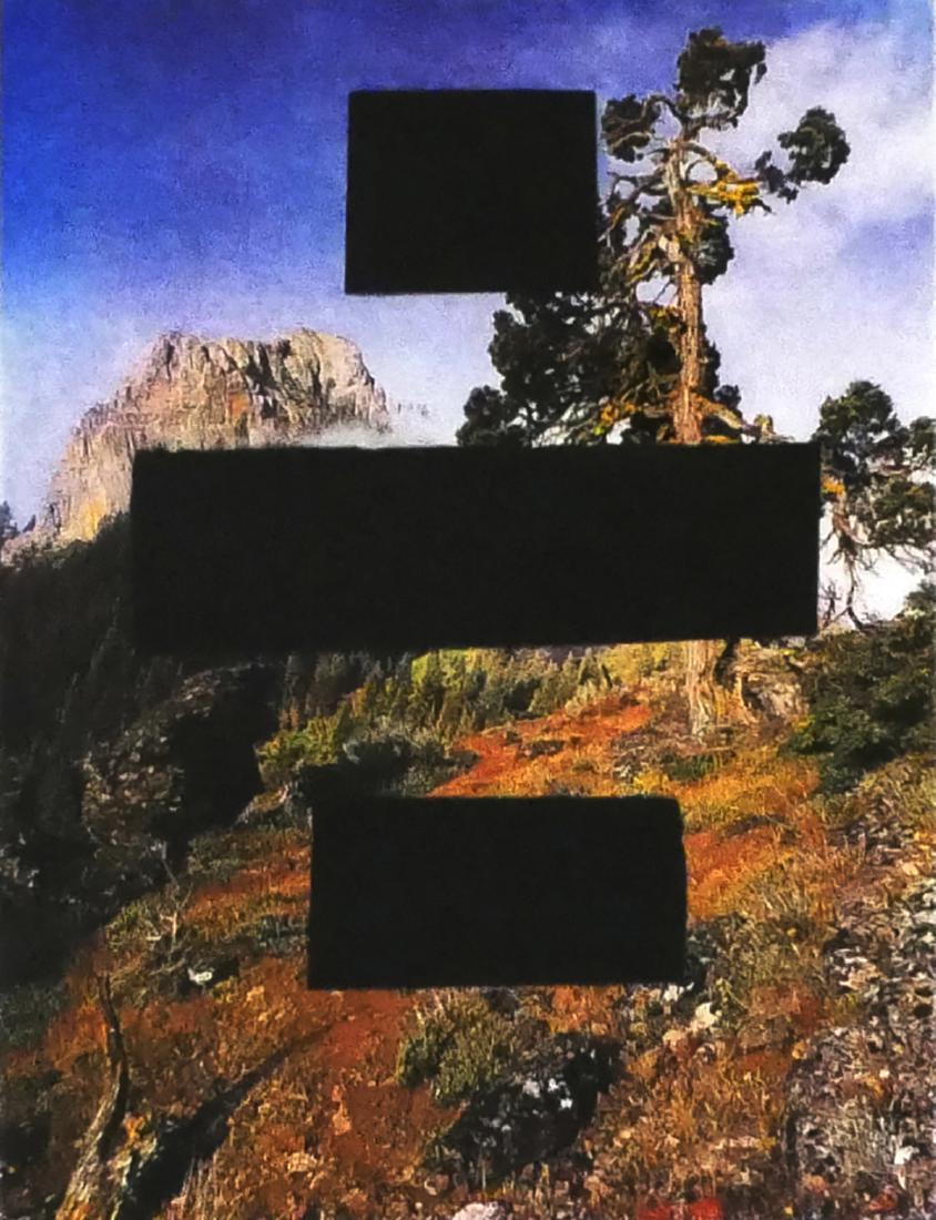 ED RUSCHA, Photogravure "It's Payback Time": Ed Ruscha (American, b. 1937). Photogravure with screenprinted text, entitled "It's Payback Time" from the suite "Country Cityscapes". Signed in pencil lower right, dated 2001, numbered 46/60. Blind s