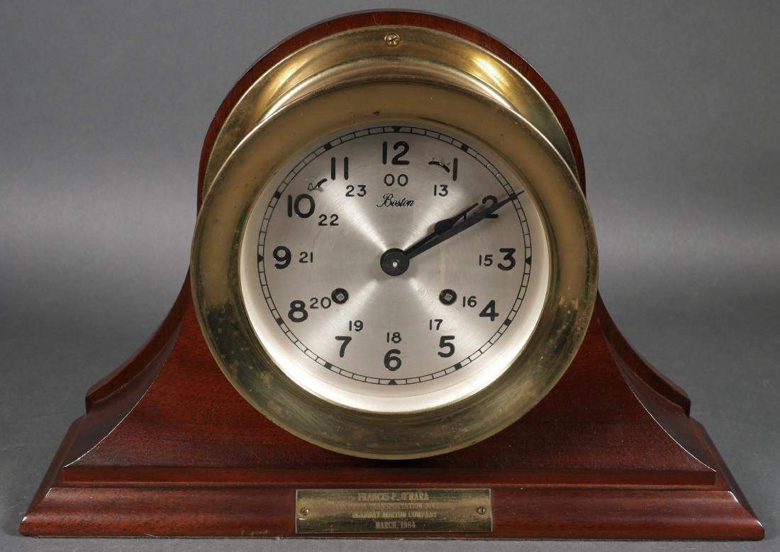 Chelsea Boston Ships Bell Clock on Stand