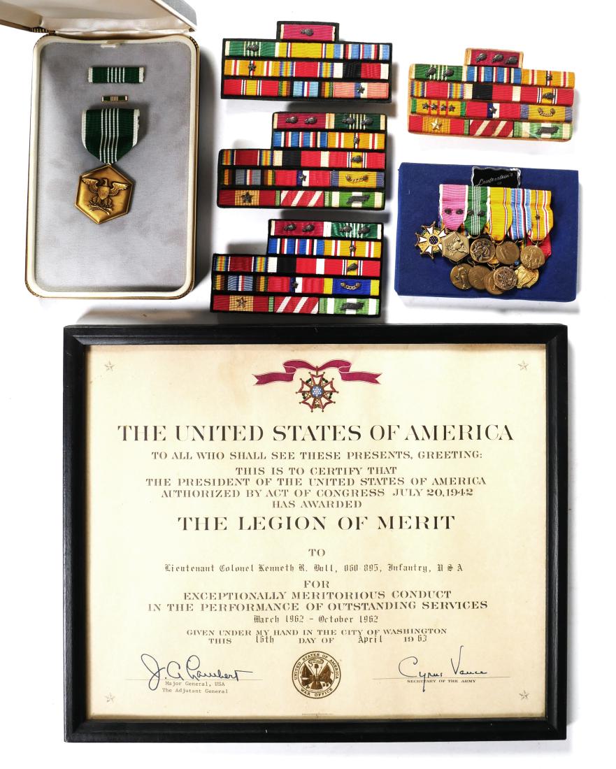Miscellaneous Military Ribbons & Commendations: Miscellaneous militaria from the estate of the late Col. Kenneth R. Bull, 187th Infantry, 101st Airborne Div. Other items from Col. Bull's estate are in today's sale. See images.