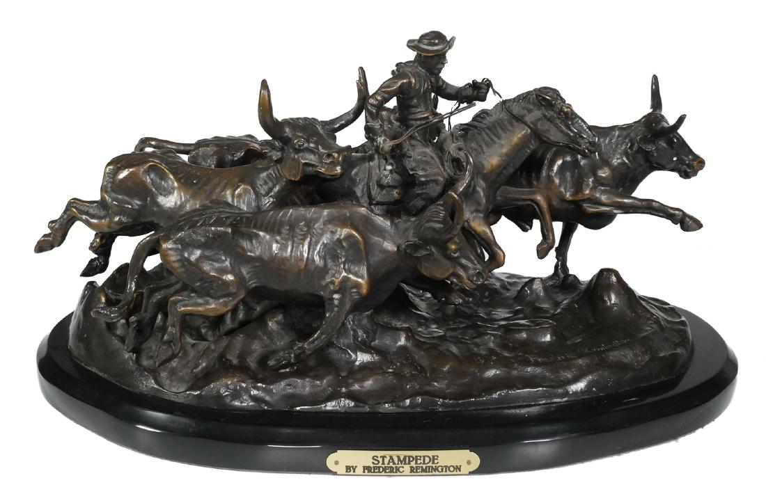 For Auction FREDERIC REMINGTON Bronze, Stampede (9) on Aug 10, 2019