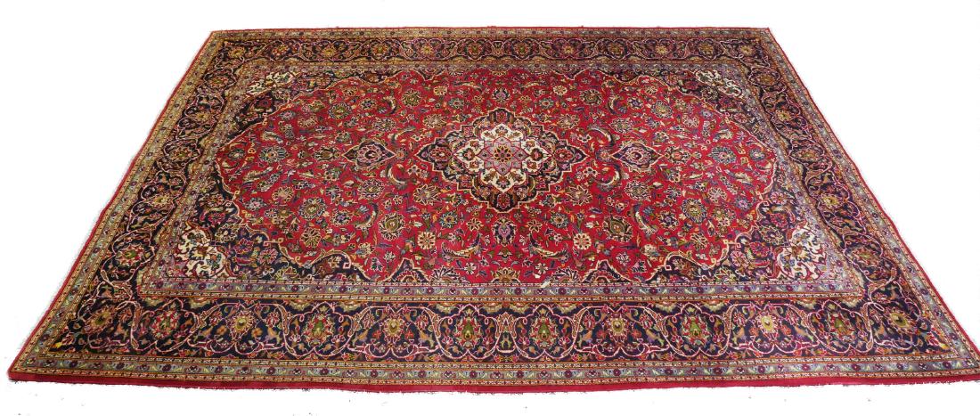 Persian Kashan Rug, 9' x12': Persian Kashan handwoven wool rug. Measures approximately 9' x 12'. Very good condition.