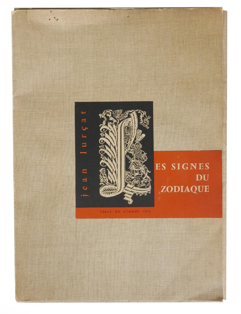 JEAN LURCAT, 12 Zodiac Lithograph Prints: Jean Lurcat (French, 1892-1966) 1959 Mixed Media Print Portfolio "Les Signes du Zodiaque" featuring 12 prints, one of each of the zodiac symbols, each signed in the stone. Each measures approximately 