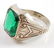 14K Gold Green Stone Ring - 3
