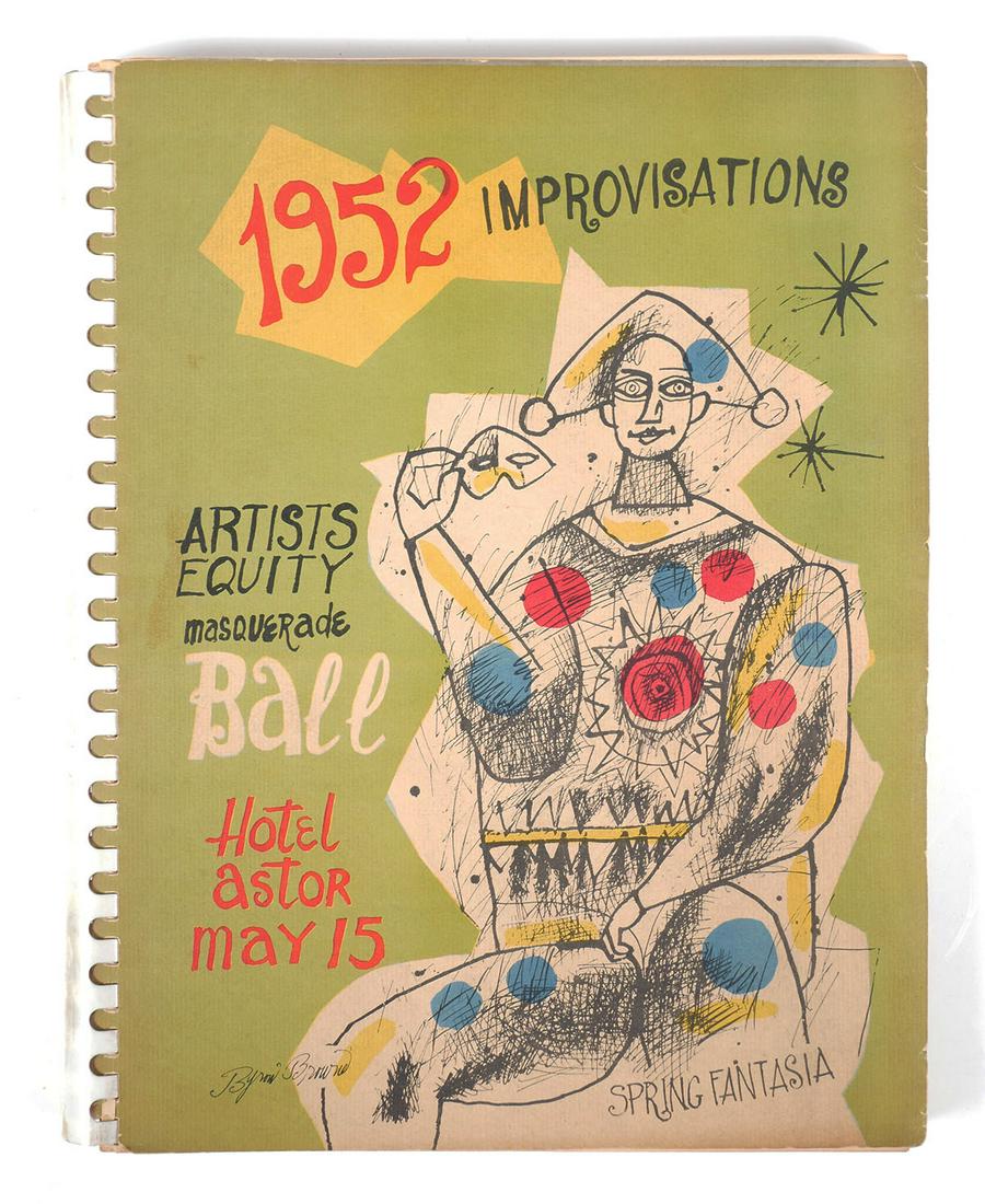 1952 Improvisations, Milton Avery Moses Soyer: Comb bound book of 99 lithographs by famous artists, published by Artists Equity Association, 1952. Limited editions (100/2000) "Each page was designed by the artist directly on the litho plate, thus