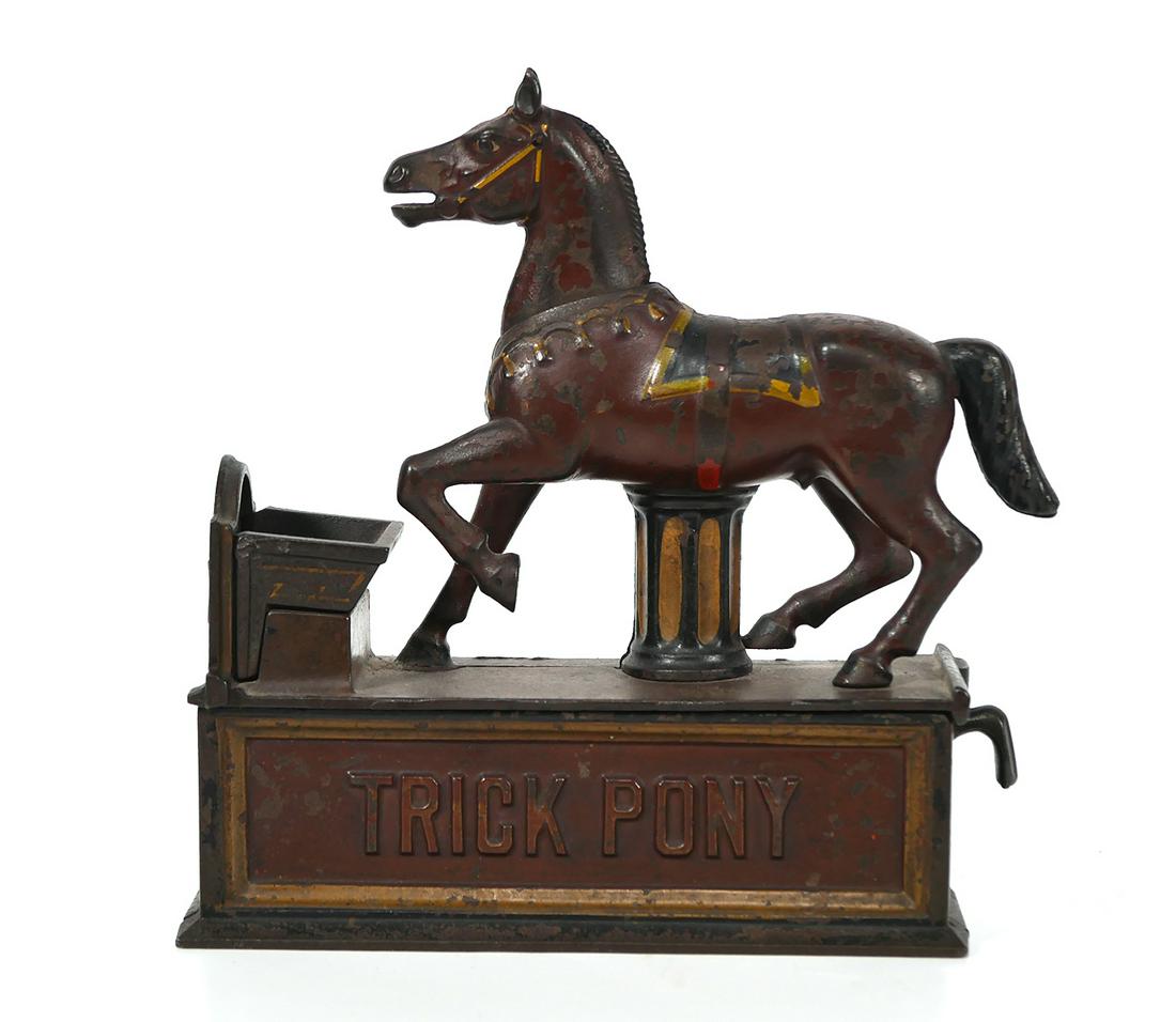 Shepard TRICK PONY Cast Iron BANK Jul 11, 2020 Blackwell Auctions in FL