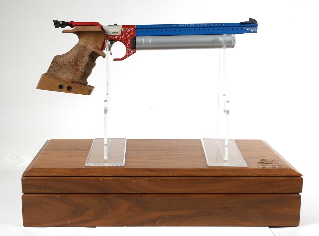 RARE STEYR LP-1 Barbara Mandrell Air Pistol: Rare Steyr Mannlicher Match LP1 in 4.5 mm or .177 cal. air pistol. USA Shooting Limited Edition #20/250. Several years ago the Steyr company contracted to make their popular 10-meter target pistol, th
