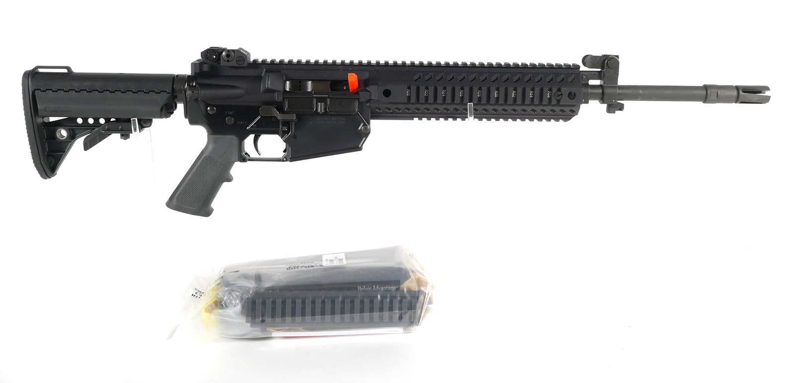 COLT Modular Carbine 308 Win Semi Auto Rifle NIB: RARE Colt Modular Carbine model LE901-16S semi automatic rifle in .308 Win. Serial #MCC000224. Barrel measures approx. 16", overall 33 3/4" - 37" with Vltor collapsible stock. Rifle comes with origina