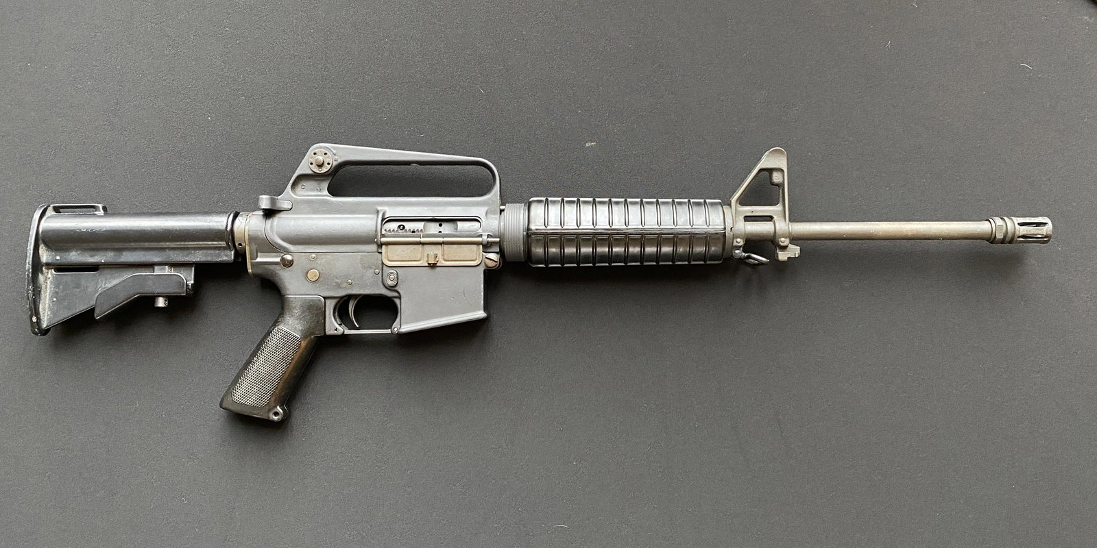 COLT Machine Gun AR15 SP1 Conversion M16: Converted full-auto Colt AR-15 SP-1. Collapsible stock. Serial #SP57006. Some minor finish wear, as shown in images. This Class III weapon will be transferred from the estate for whom we are selling i
