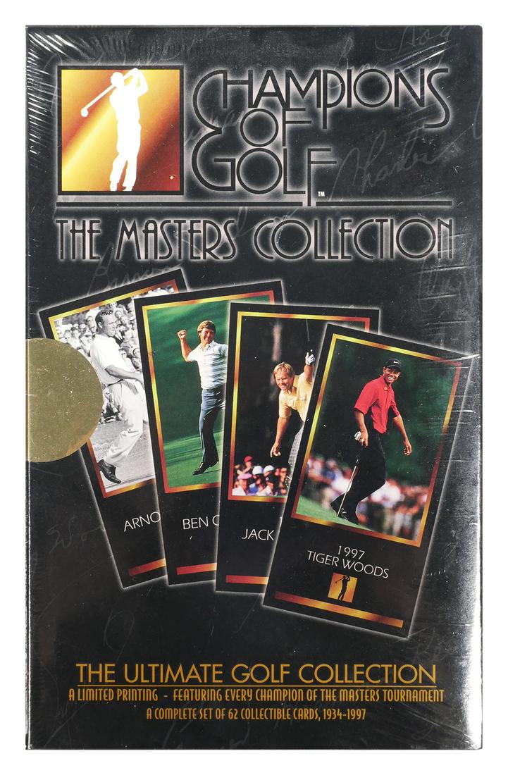 Champions of Golf Masters Collection 62 Card Set: The ultimate golf collection. Limited printing featuring every champion of the Masters tournament 1934 - 1997. Complete 62 card set. Sealed, unopened box.