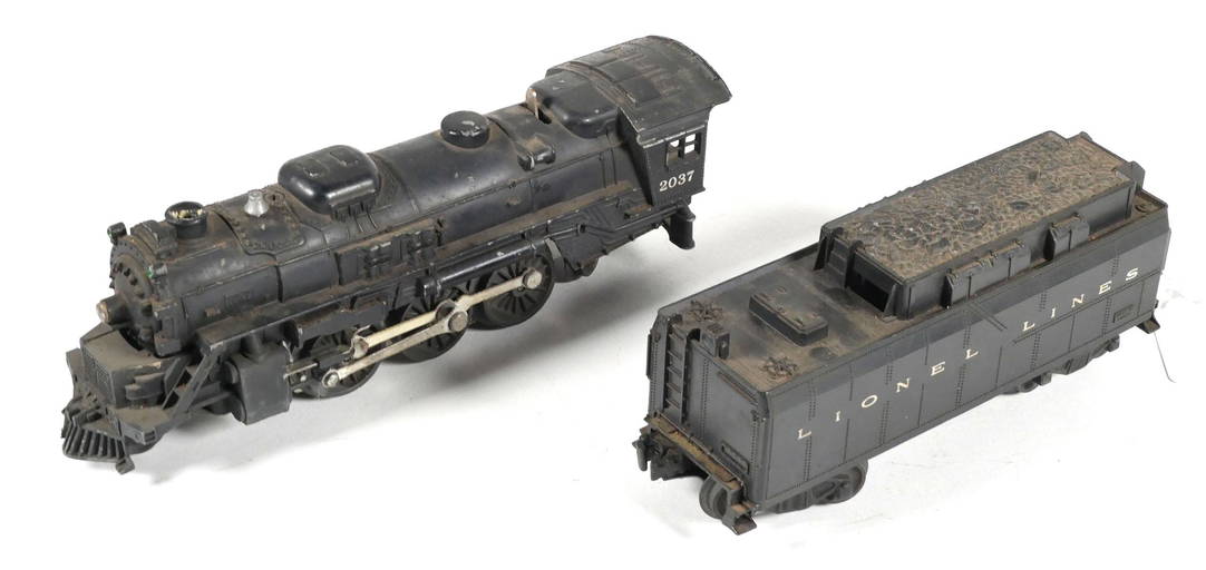 Lionel 027 Gauge 2037 and Tender (0128) on Jan 14, 2023