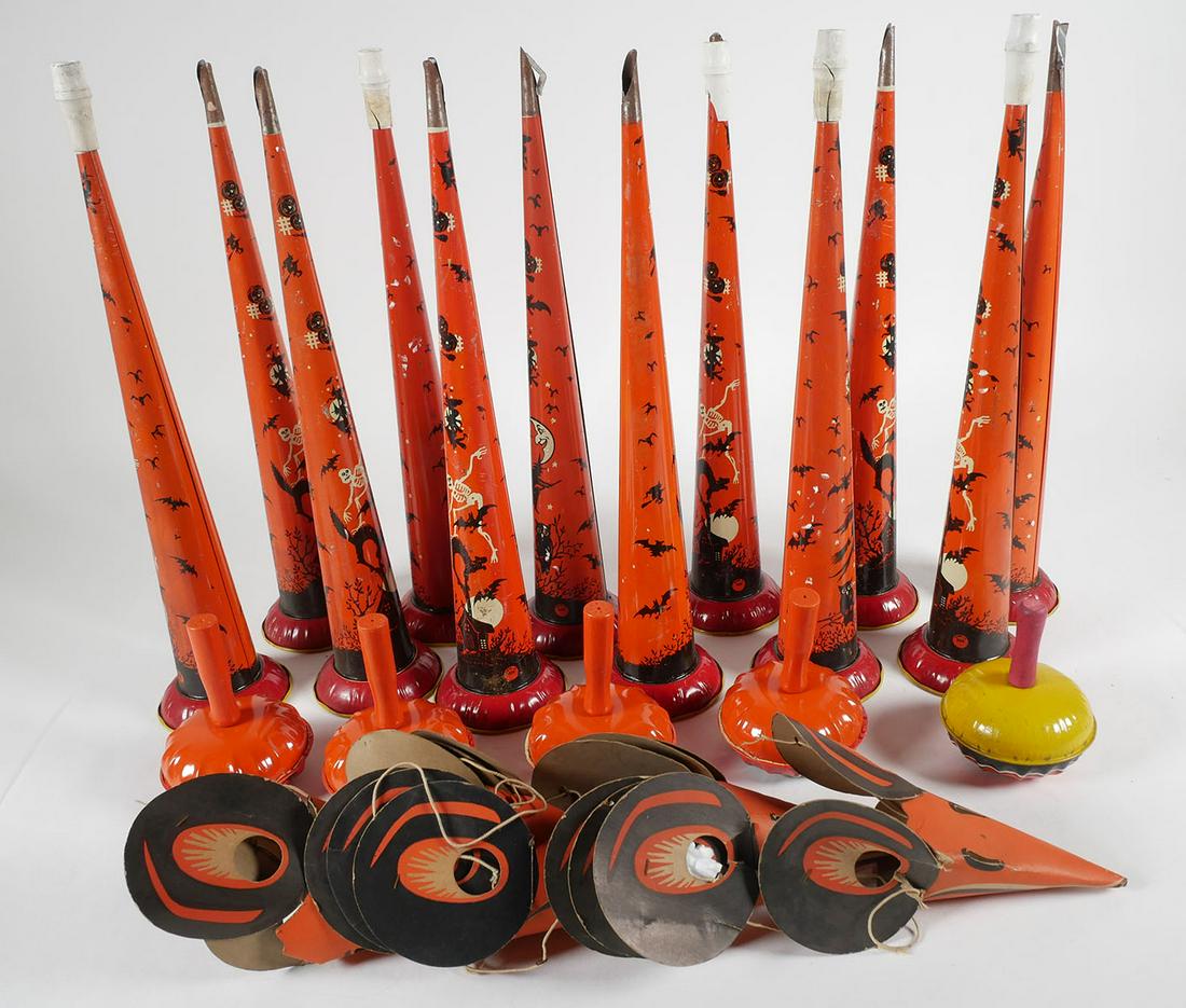 Vintage Tin Litho Halloween Horn Noise Makers (1 of 4)