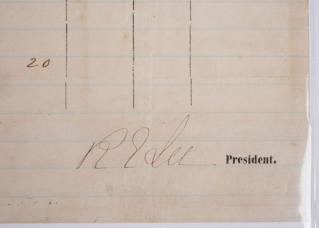 ROBERT E. LEE, Document Signed 1866: Grade report signed by ROBERT E. LEE as president of Washington College in Virginia (now Washington & Lee University). Letter of authentication by James Spence (JSA). Collector notation under student'