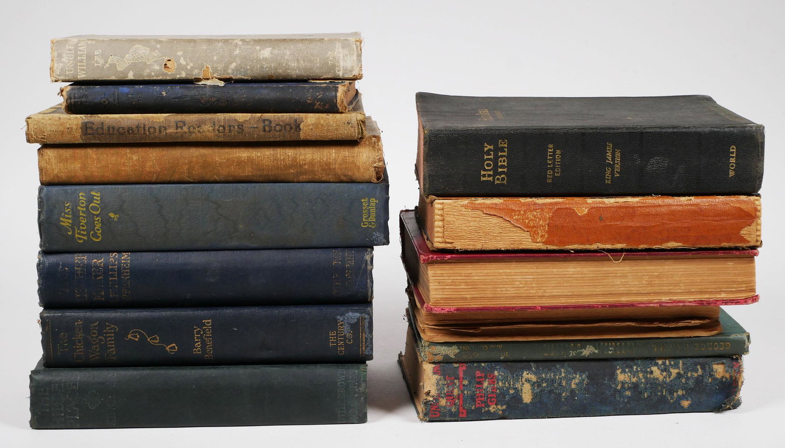[ANNIE OAKLEY] 16 Books from Family: 16 books from the estate of Irene Patterson, Oakley's niece. Three of them are inscribed as having been gifts from Frank Butler, Oakley's husband ("Uncle Frank").This is one of several lots of Annie O