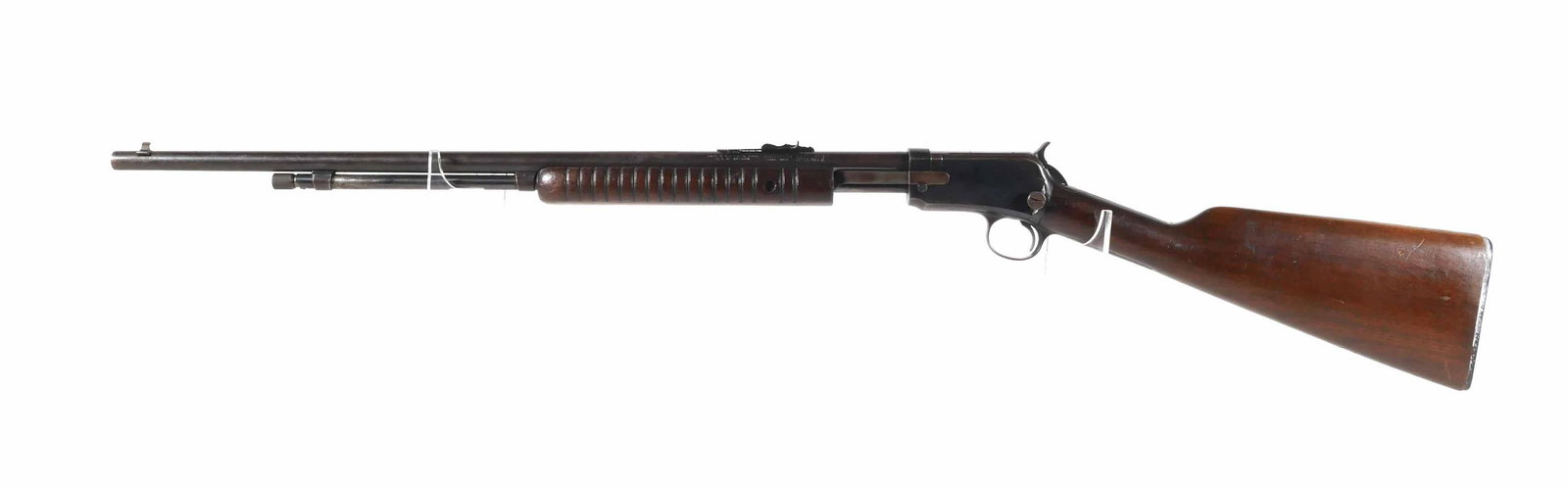 WINCHESTER Model 62A Pump Action Rifle 22: Vintage Winchester 62-A slide action rifle in .22 S, L and LR. Serial #323226, c.1954. Barrel measures approx. 23", overall 39 1/2" overall. This item can be shipped in-house. Please check the shippin