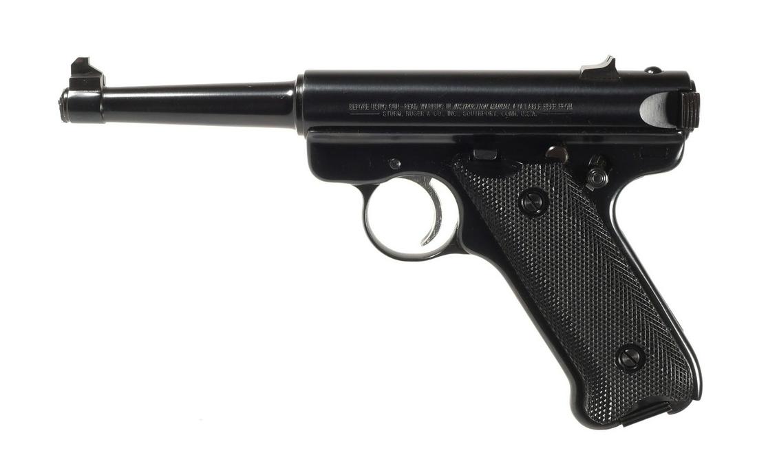 RUGER Mark II Target Pistol 22: Ruger MKII Target pistol in .22 long rifle caliber. Serial #218-99174. Barrel length approx. 4 5/8". Comes with (1) Ruger magazine and plastic Ruger case. This item can be shipped in-house. Please che
