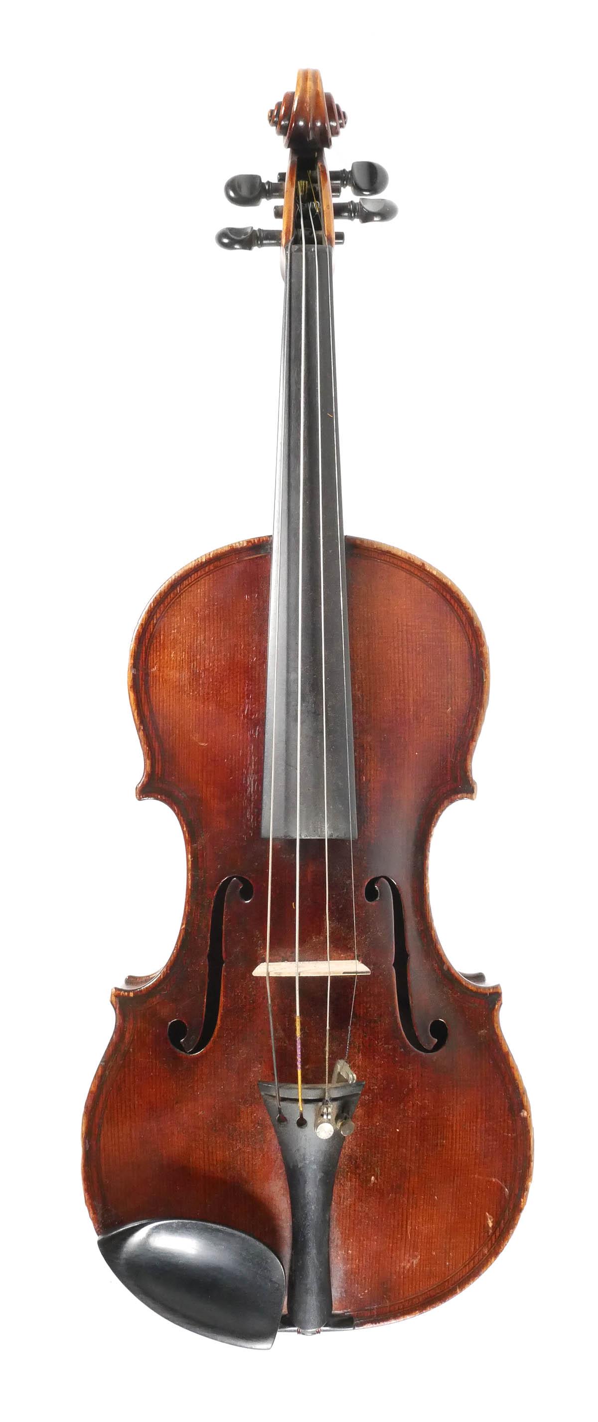 Antique Giovan Paolo Maggini 4/4 Violin: Antique violin in the style of Giovan Paolo Maggini circa 1880. Interior label marked "Giovan Paolo Maggini Brefcia 16". Size 4/4. Violin measures approx. 14" from outside edge to outside edge, 23 1/2