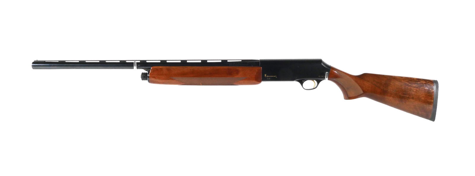 BROWNING B-80 Shotgun 12 Ga: Browning Model B80 semi automatic shotgun. Barrel is marked "Special Steel 12 Gauge Shells 2 3/4" Invector. Serial #M42044. Rib vent barrel measures approx. 26 1/4", overall length 46 1/2", 14 1/4" LO