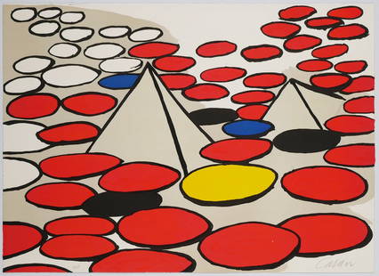 Alexander CALDER Signed Artist's Proof: European artist's proof by Calder, signed lower right, with EA on lower left. Measures 20-1/2" x 28-1/2". In house shipping available rolled. This item can be shipped in-house.