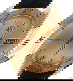 BULOVA 14k Gold Accutron Vintage Watch: Vintage Bulova Accutron 14k men's wristwatch with roman numeral bezel. Case is 36mm diameter. One of many exceptional watches in today's auction. This item can be shipped in-house.