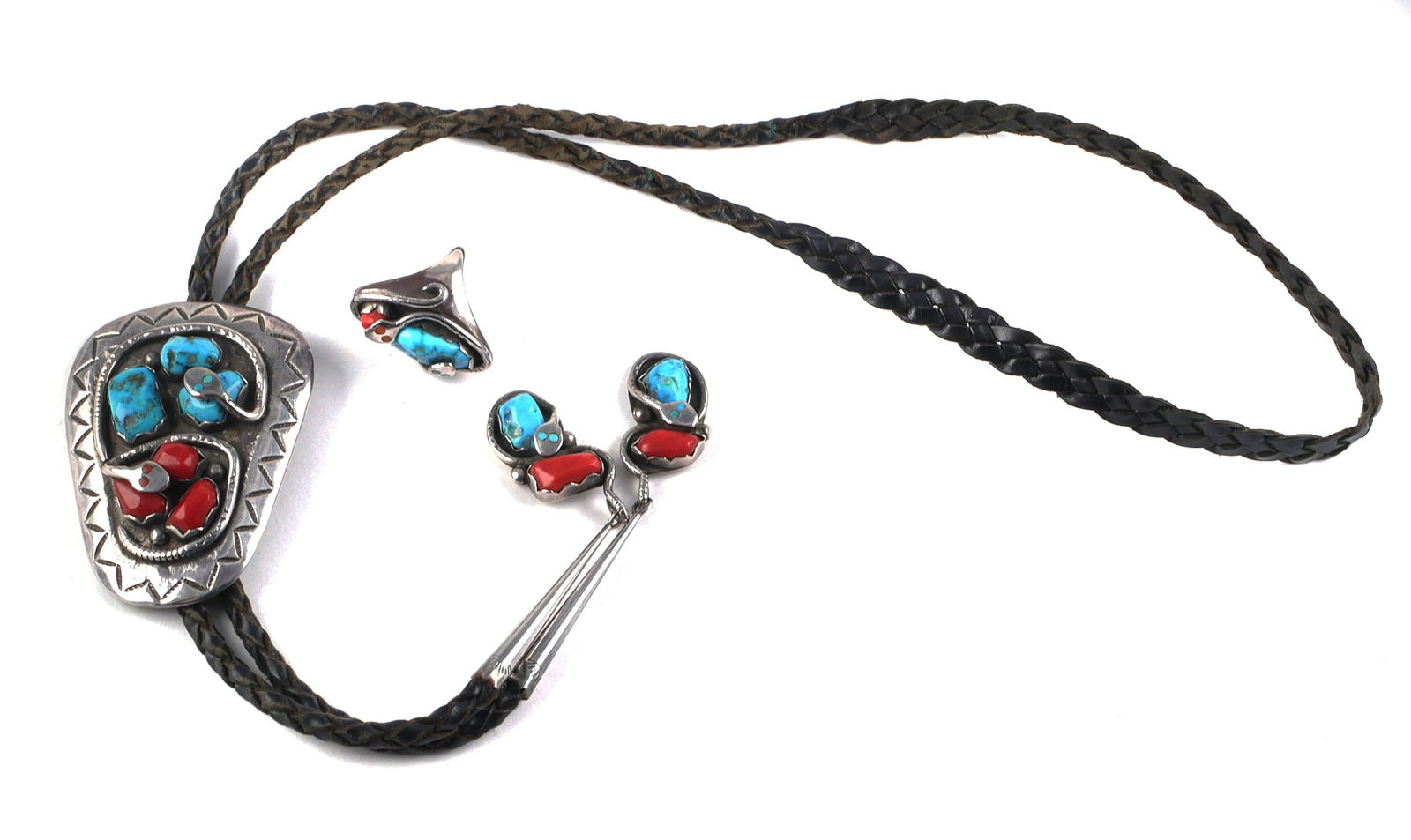 GILBERT CALAVAZA Turquoise Coral Silver Set (1 of 5)