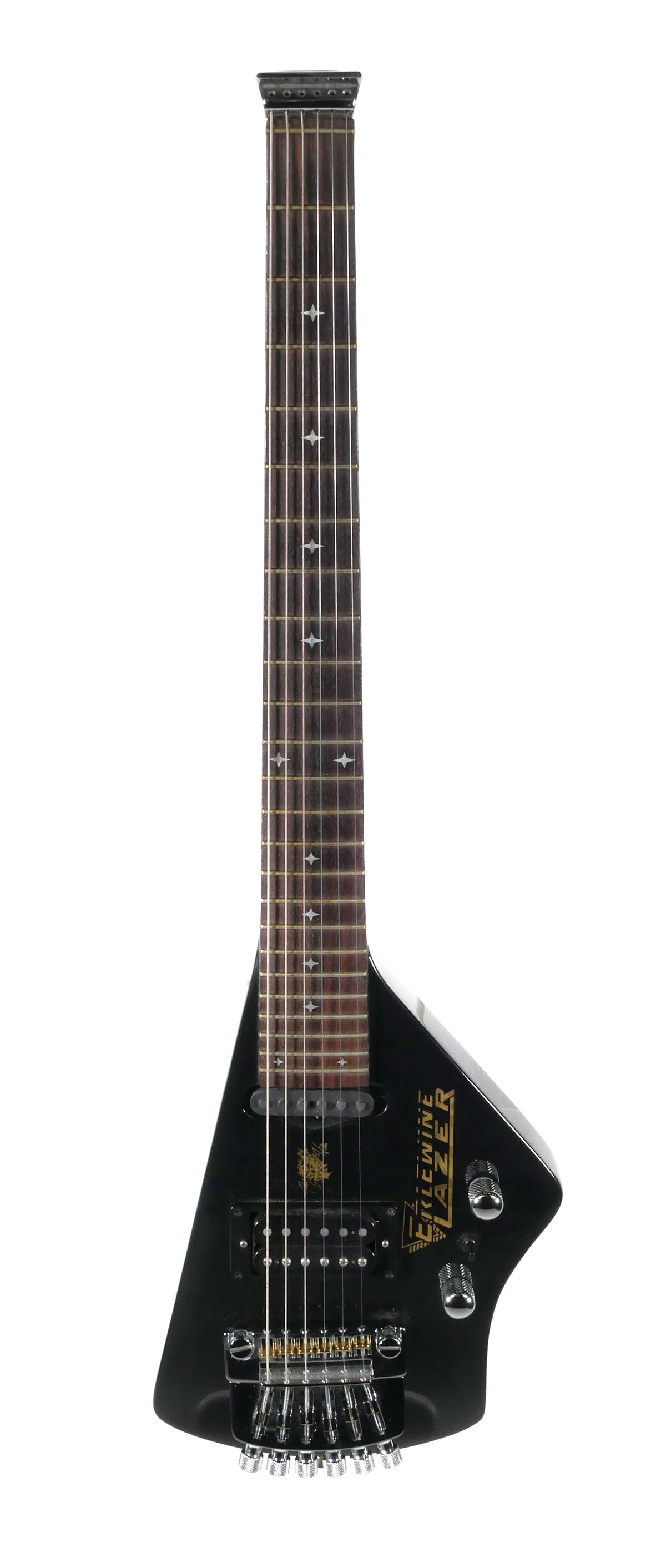ERLEWINE Lazer Johnny Winter Guitar: Lazer guitar by Mark Erlewine of Austin. Johnny Winter model. Comes with custom Erlewine hard case. This item will need to be shipped by a packing company of your choice. We maintain a list of reliabl