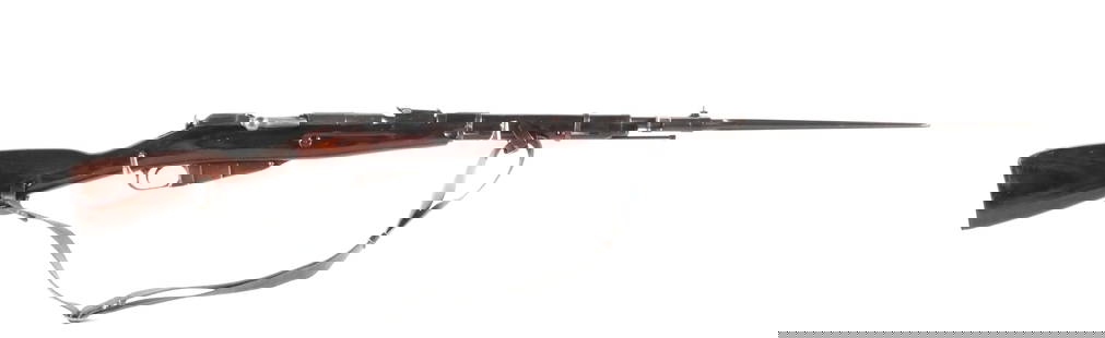 Russian MOSIN NAGANT M91/30 Bolt Rifle: Mosin Nagant M91/30 bolt action rifle in 7.62x54R caliber. Serial #W11467. Receiver dated 1944. Import markings on left side of receiver. Barrel measures approx. 20-1/2", 40-1/4" overall. Includes bay