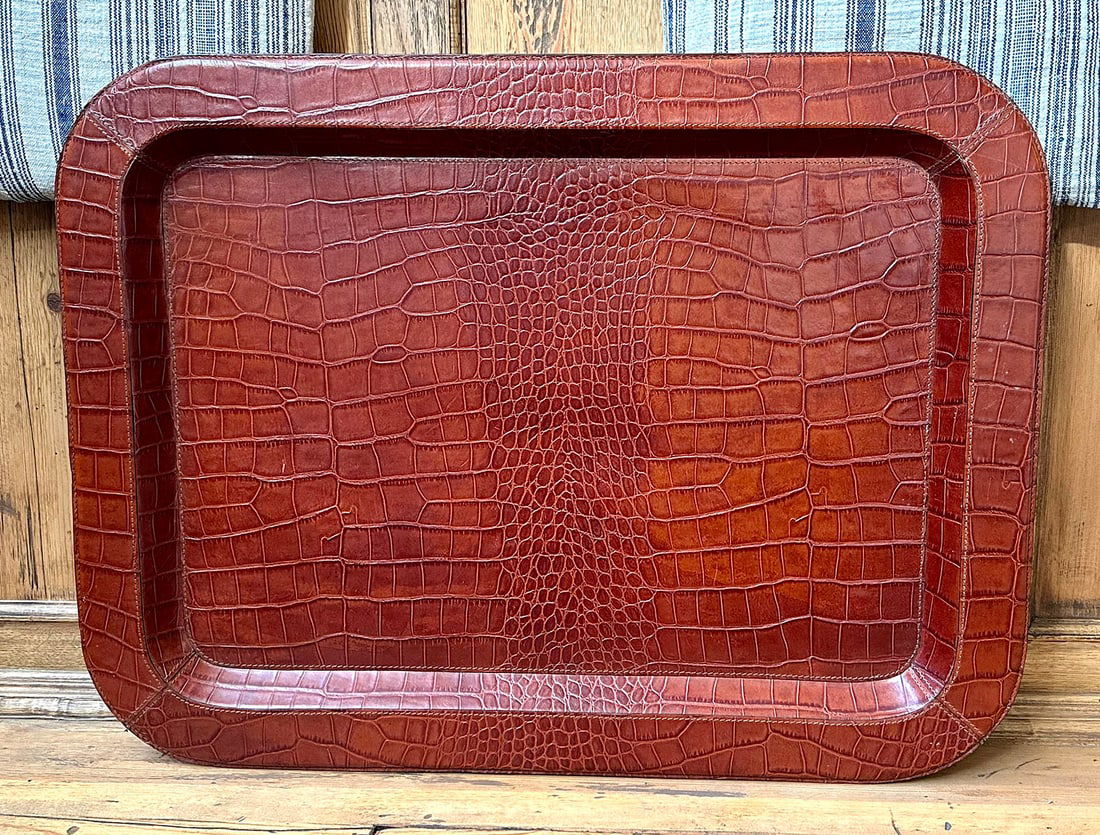 Ralph Lauren Croc Embossed Leather Tray-Large (1 of 5)