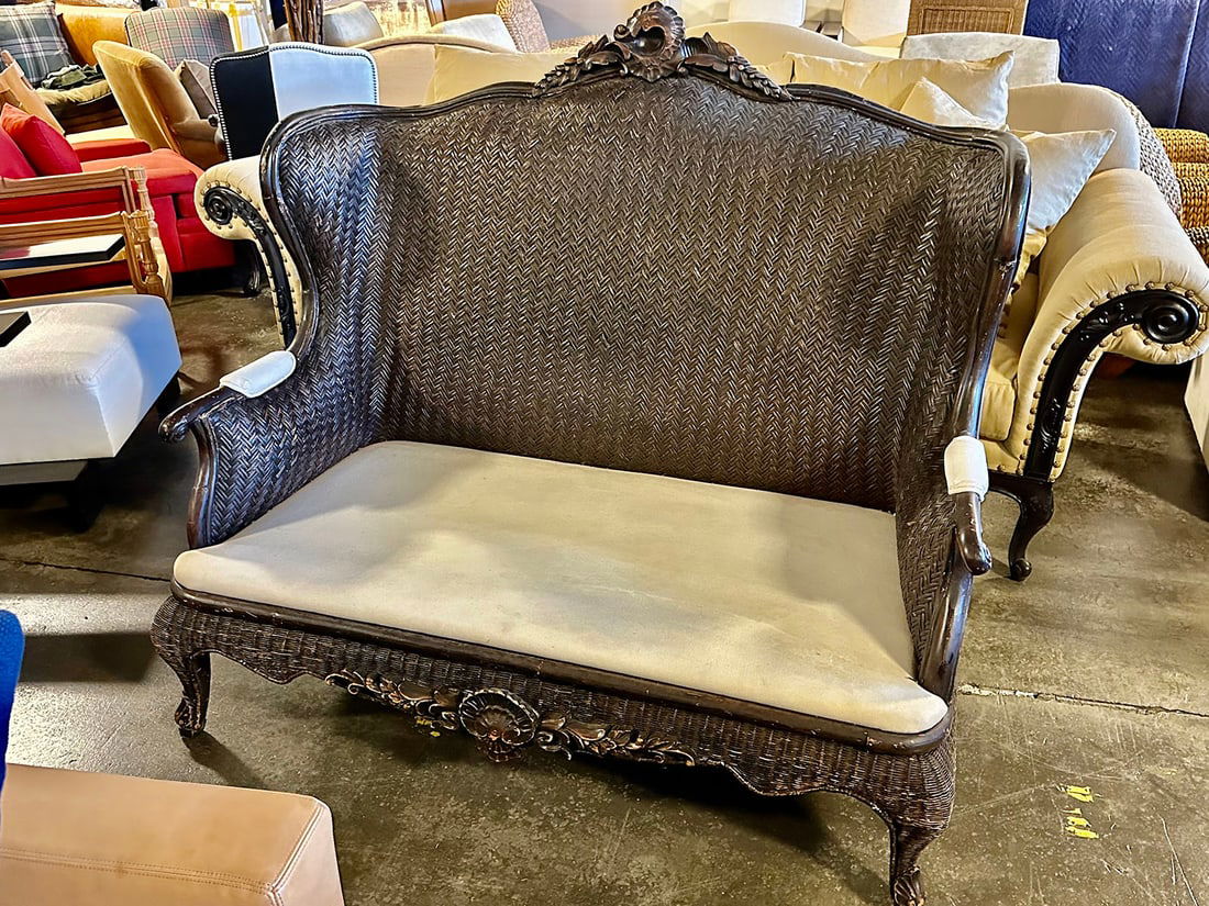 Ralph Lauren Rattan Settee (1 of 5)