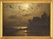 LOUIS DOUZETTE Painting, Moonlit Cove