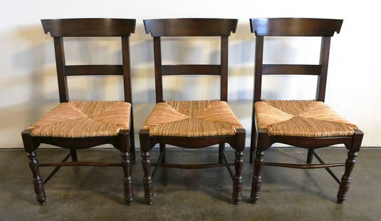 Ralph Lauren Marseilles Side Dining Chair (3): RL Number: 1302-28-73, Finish: Marseilles Walnut, Dimensions: W22" x D23 1/2" x H38 1/2", Seat height 18", Materials: Rush seat, Sycamore solids This item will need to be shipped by a packing company