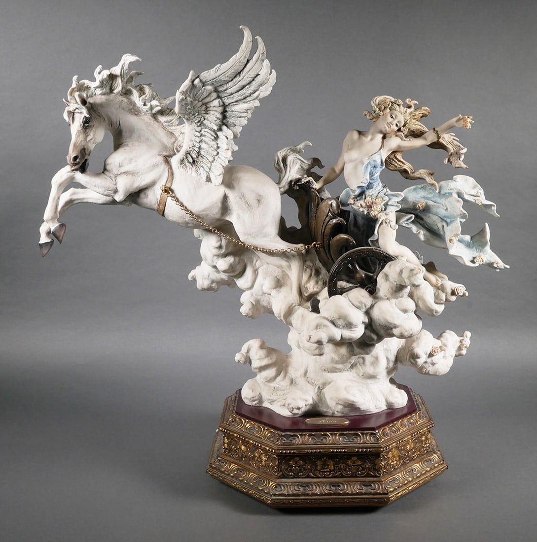 Giuseppe Armani AURORA Sculpture: Signed Giuseppe Armani Masterworks "Aurora" figure #680C. Limited edition figurine 13/1500. Capodimonte porcelain mark on base, dated 1995, Florence. In 1996 " Aurora" was the first piece released in