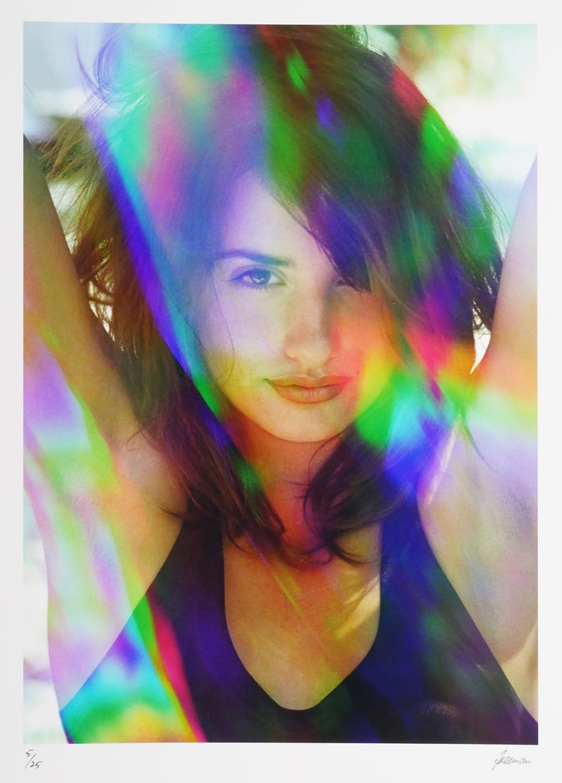 PENELOPE CRUZ, Robert Freeman Photo: Vintage image, archival pigment print of Penelope Cruz by photographer Robert Freeman, signed lower right corner and numbered 5/25. Image measures 21" x 15", paper 24" x 20". Provenance: From the Cele