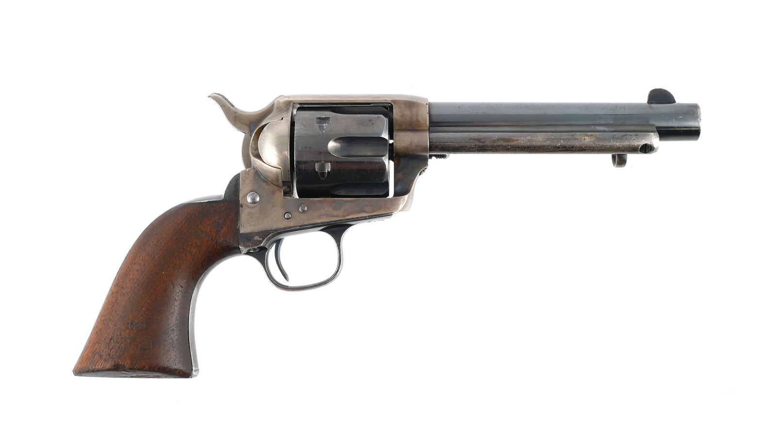 COLT SAA Artillery, KOPEC Letter, 10th Cavalry: Colt Single Action Army cavalry revolver with 2003 Colt and 2001 John A. Kopec letters. Kopec breaks down each mark on each part. Inspector marks include John G. Butler, David F. Clark, Frank Heath, R