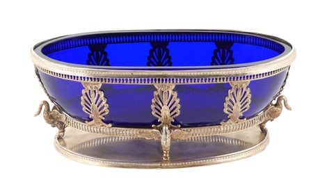 Large Continental 800 Silver Cobalt Centerpiece