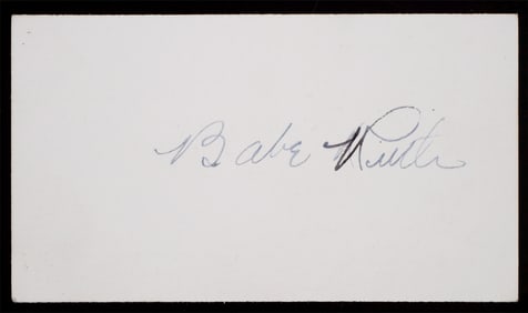 BABE RUTH Signed Card, One of His Last HRs