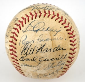 LOU GEHRIG Signed Baseball DiMaggio Foxx 1937