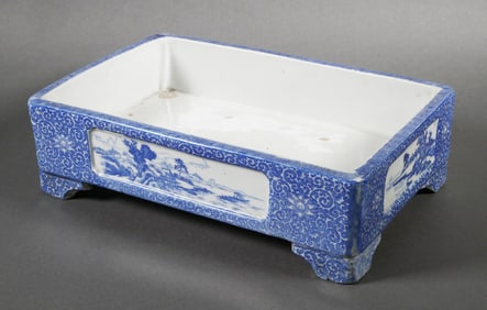 Chinese Blue & White Porcelain Jardiniere Planter