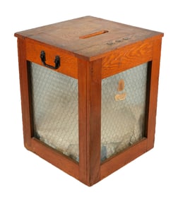 Antique Elections Oak Ballot Box