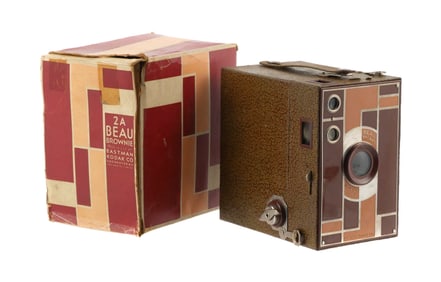 Rare Kodak Beau Brownie 2A Camera, Box & Booklet