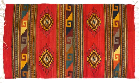 ZAPOTEC Indian Wool Rug, 60 x 32