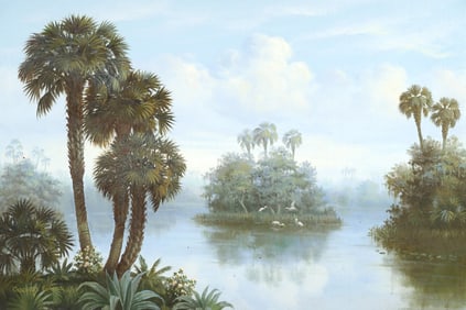GEORGE GAITOR Florida Landscape Painting