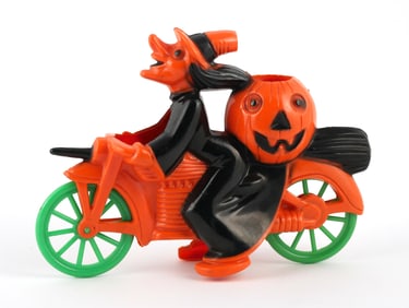 Rare 1950s Rosbro Halloween Witch Motorcycle Toy