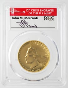 GOLD SP70, 2019-W $100 High Relief Mint Engraver