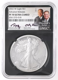 SILVER PR70, 2022 W Ultra Cameo $1 Advance