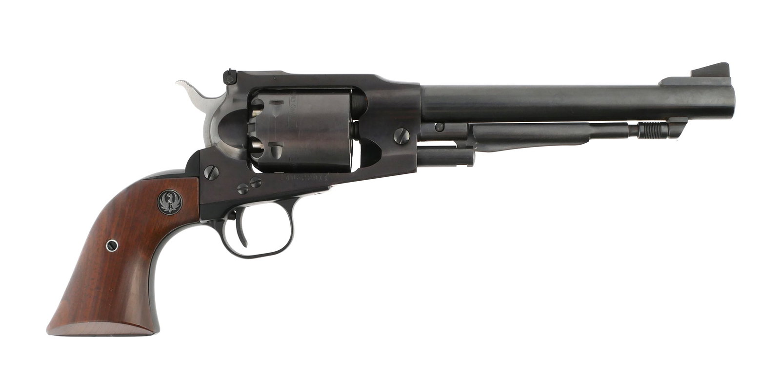 RUGER OLD ARMY Black Powder Revolver 44: Ruger Old Army black powder single action revolver in .44 caliber. Serial #140-23911. Barrel measures approx. 7-1/2". Capacity: 6 shots. Appears unused in original box with instructions. This item can