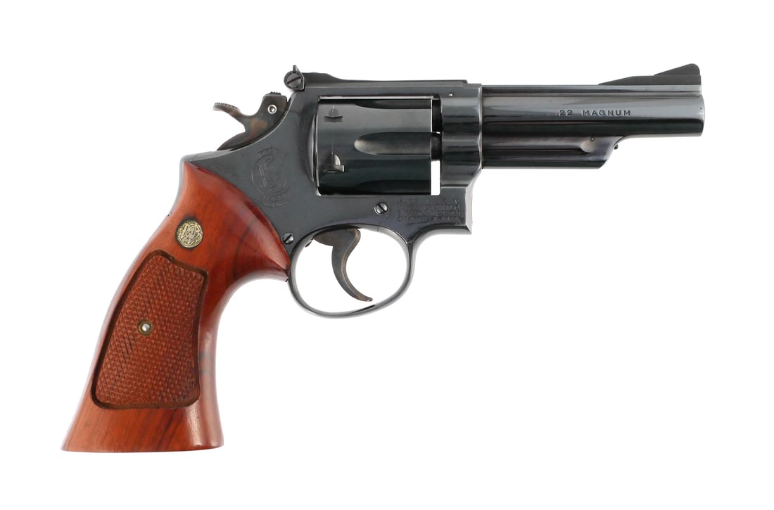 SMITH & WESSON Model 53-2 Revolver 22 Magnum: Smith and Wesson Model 53-2 revolver in .22 Magnum. Serial #K700369, (1966). Barrel measures approx. 4". Capacity: 6 rounds. This item can be shipped in-house. Please check the shipping details in our
