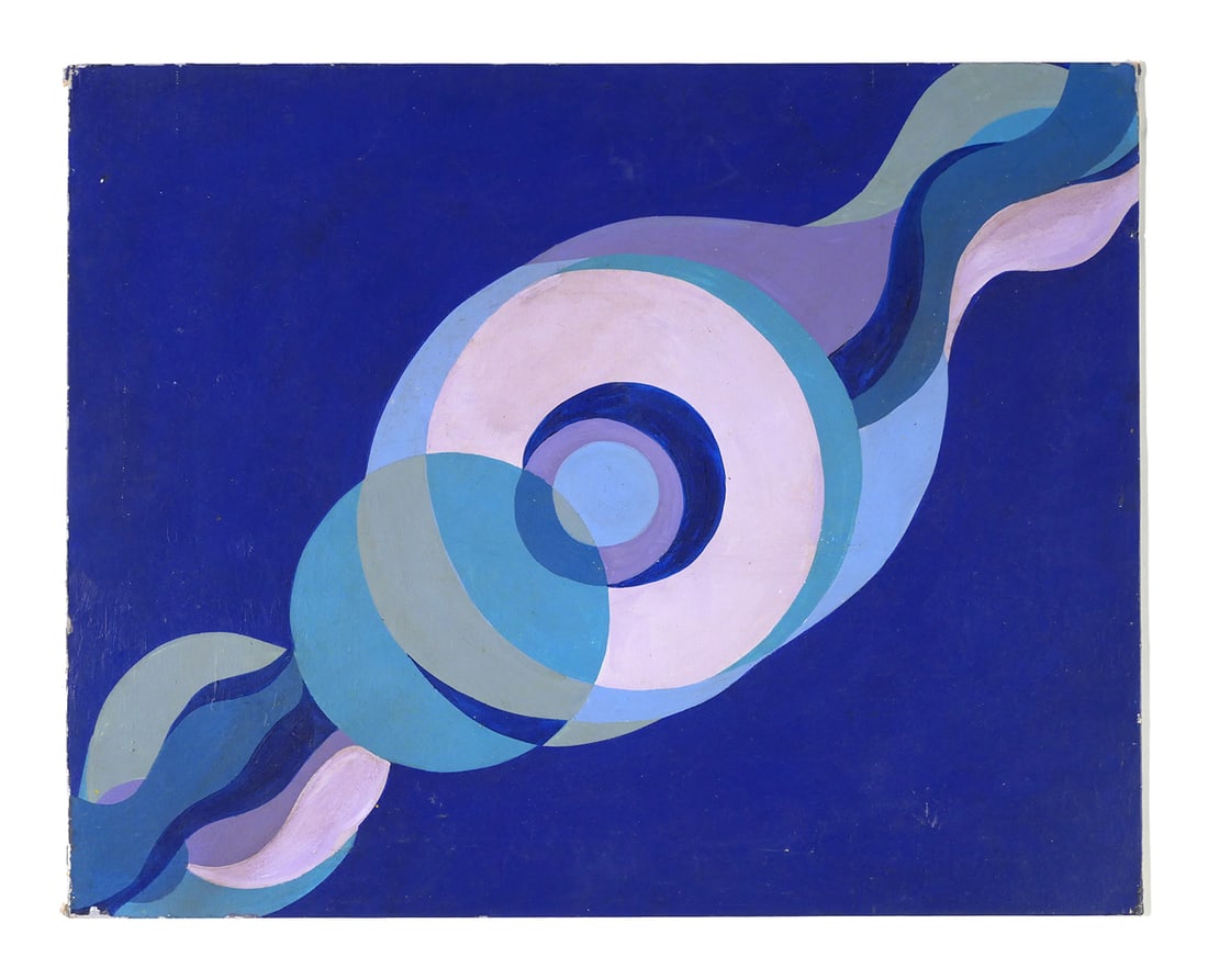 LUIS MARTINEZ PEDRO Oil Painting: OIl on board painting by Cuban artist Luis Martinez Pedro (1910-1990), marked LMP on verso, abstract composition in purple tones. Made in 1967. Board measures 30" x 24". COA issued by Pedro de Oraa Ca