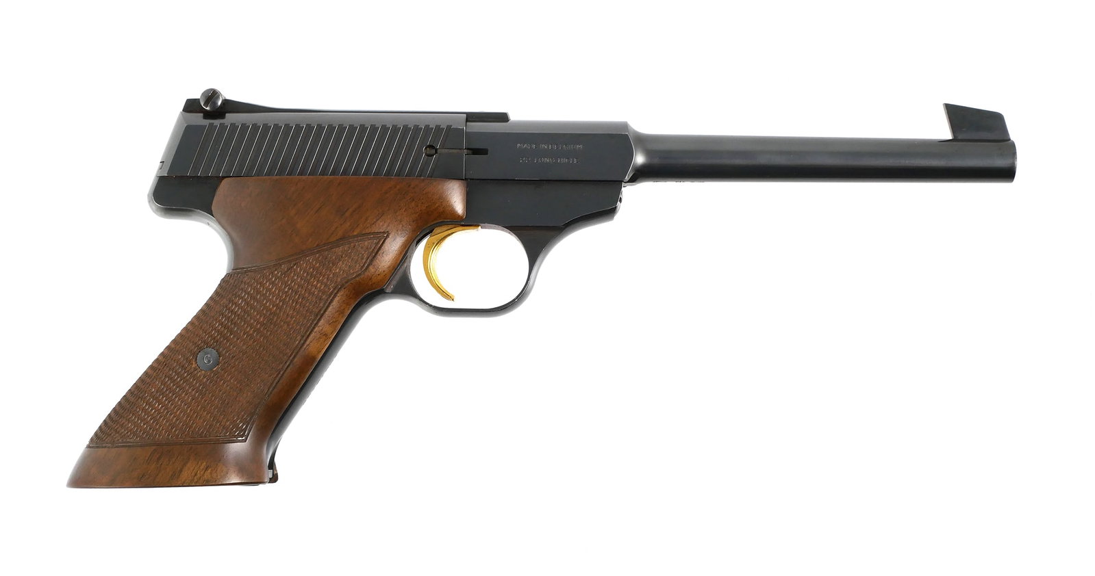 BROWNING CHALLENGER Pistol 22: Belgium Browning Challenger semi-automatic pistol in .22 Long Rifle. Serial #126731U9 (1969). Barrel measures approx. 6-3/4". Includes one magazine. This item can be shipped in-house. Please check the