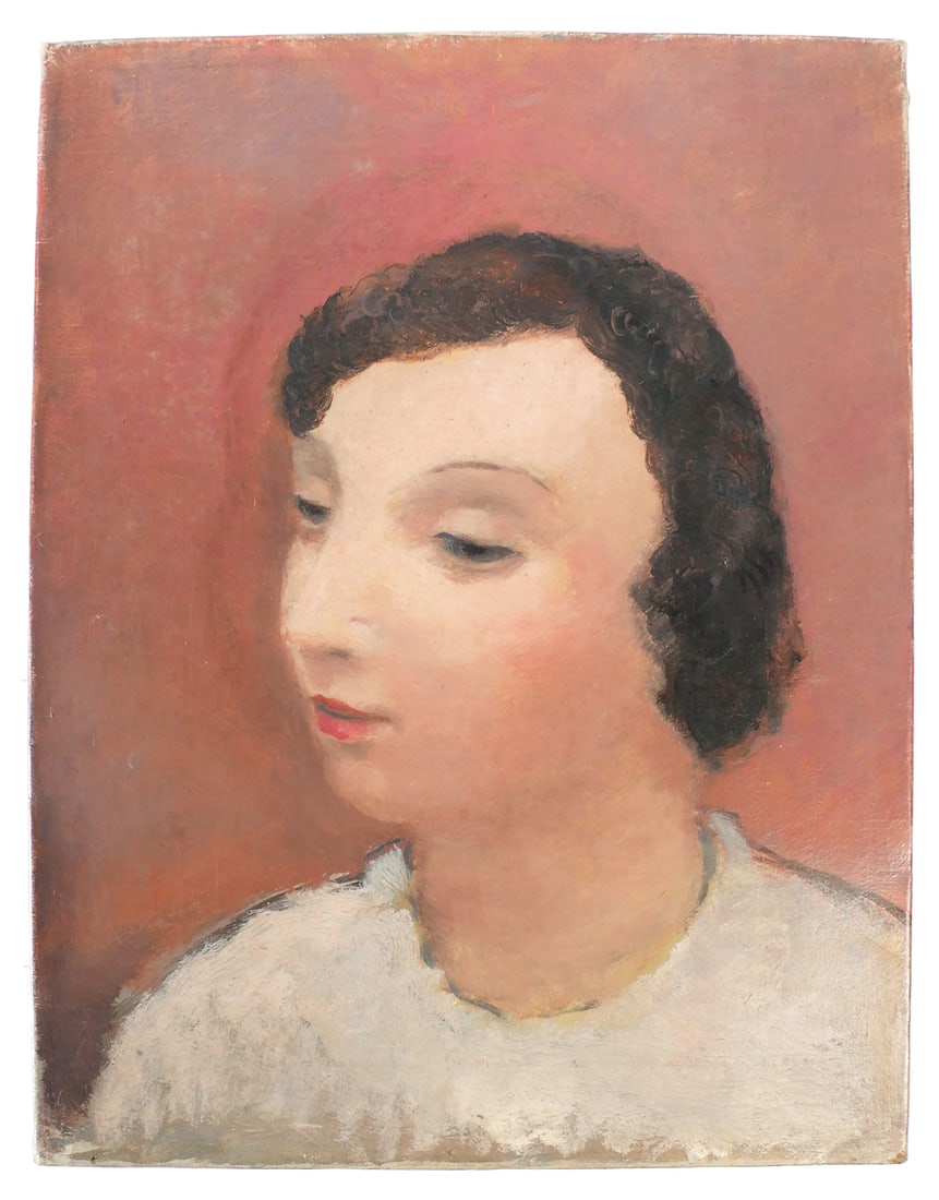 DIETZ EDZARD, Oil on Canvas Portrait: Portrait of a woman, a circa 1930 oil on canvas by Dietz Edzard (German, 1893-1963). Unframed. Measures 13-7/8" x 10-3/4". Unsigned. Provenance: Obtained from the artist's grandson by his first wife,